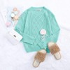 Girls Pullover Sweater Cable Knit Crew Neck Long Sleeve Sweater Knit Tops,Mint Green - M - 4 of 4