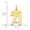 Black Bow Jewelry 14k Yellow Gold, Athletic Collection, Small Polished Number 71 Pendant - 2 of 3