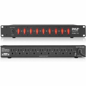 Pyle 15 Amp Power Supply Control Unit - Rack Mountable, 9 Outlets, Circuit Breaker, 6 Foot Cord - 1 of 4