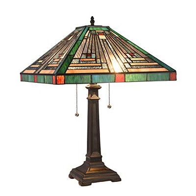 Chloe Lighting INNES Tiffany-style Blackish Bronze 2 Light Table Lamp 16Inch Shade