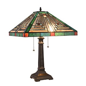 Chloe Lighting INNES Tiffany-style Blackish Bronze 2 Light Table Lamp 16Inch Shade - 1 of 4