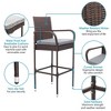 Karl Home | Brown Rattan Bar Stool With Gray Cushion (Set Of 2) - 2 of 4