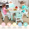 Kids Table and Chairs Set, Graffiti Desktop Plastic Children Art Table, Height Adjustable Toddler Table and Chair Set for Kids Ages 3-10 - 3 of 4