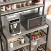 6-Tier Bakers Rack w/ Power Outlet, Microwave Stand w/Wire Basket, Coffee Bar Station, Kitchen Open Storage Shelves - 4 of 4