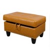 DOMETOUR Ginger Semi PU Synthetic Leather Storage Ottoman - Multi-functional Upholstered Footstool with Hidden Compartment - 2 of 4