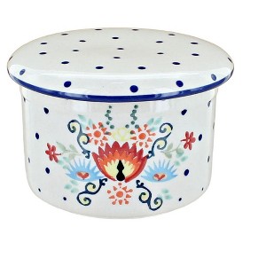 Blue Rose Polish Pottery M136 Manufaktura French Butter Dish - 1 of 3