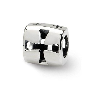 Black Bow Jewelry Sterling Silver Maltese Cross Bead Charm - 1 of 3
