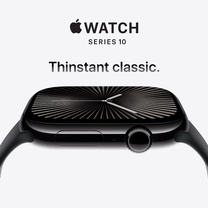 Apple Watch Series 10.
Thinstant classic
Apple Watch requires iPhone XS or later. Bands are subject to availability.