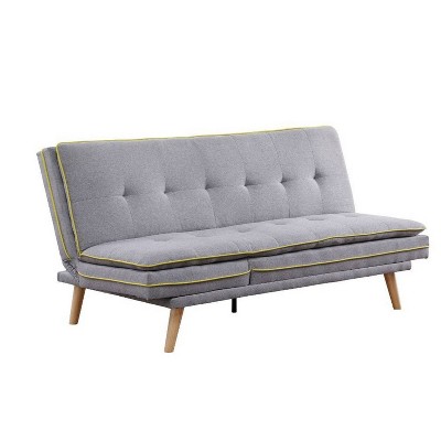 Adjustable Sofa with Tufted Seat and Angled Legs Gray - Benzara