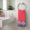 REGALWOVEN Bathroom Hotel Gym Floral Jacquard Pattern Soft Absorbent Hand Towel 13" x 29" 2 Pcs - 3 of 4
