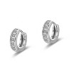 18k Gold Plated 17mm Women Hoop Earrings with Crystals - 3 of 4