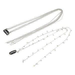 Unique Bargains Women's Star Braided Hair Chain Silver Tone 2 Pcs - 1 of 4