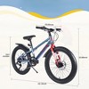 Infurnic Bicycles, 20 Inch Kids Bicycles with Adjustable Seat, Mountain Bike for Boys and Girls, Gray, 55.12"*22.83"*32.68" - 2 of 4
