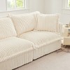 Modern Cream Corduroy Sofa With 1 Big Back Cushion And 2 Big Pillows,Single Couch,Slipcovered Chair,Single Sofa-Maison Boucle - 2 of 4