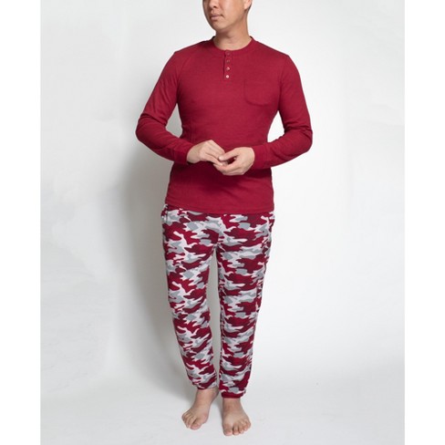 Alpine Swiss Mens Pajama Set Cotton Shirt and Polar Fleece Pants