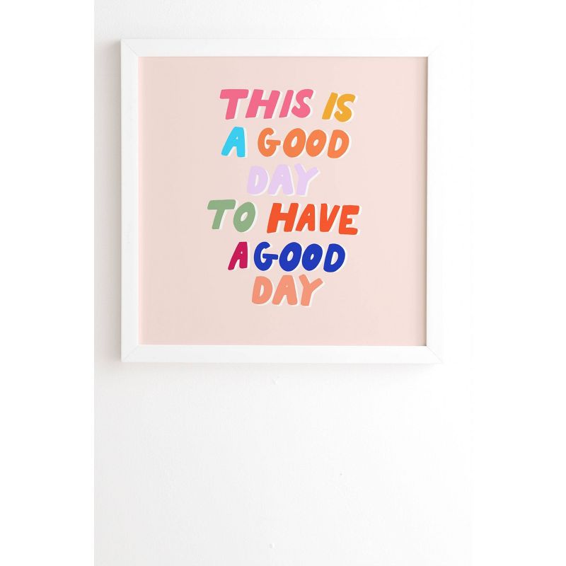 Rhianna Marie Chan 'This Is A Good Day To Have A Good Day' Framed Wall Canvas White/Pink - Deny Designs, 1 of 5