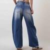 Women's Barrel Leg Baggy Jeans – High Rise Vintage Wash Slouchy Fit Denim by Cherie Code - 3 of 4