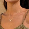 14K Gold Plated Necklace for Women Dainty Cute Cross | Flower | Lotus | Round Coin | Key Charm Pendant Necklace Gold Jewelry Trendy - 2 of 4