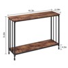 2 Tier Narrow Sofa Table, Small Entryway Table with Engineered Wood Shelf and Metal Frame Long Skinny Behind Couch Behind Couch Table - 2 of 4
