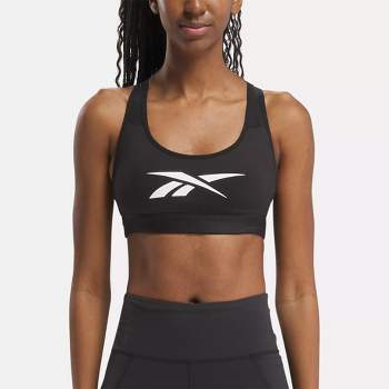 Reebok Apparel Women Lux Strappy Sports Modern Safari Print Bra BLACK