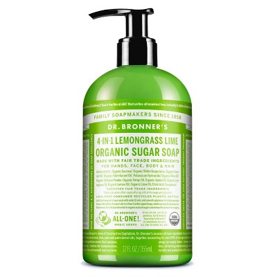 Dr. Bronner's Organic Sugar Soap - Lemongrass Lime - 12 fl oz