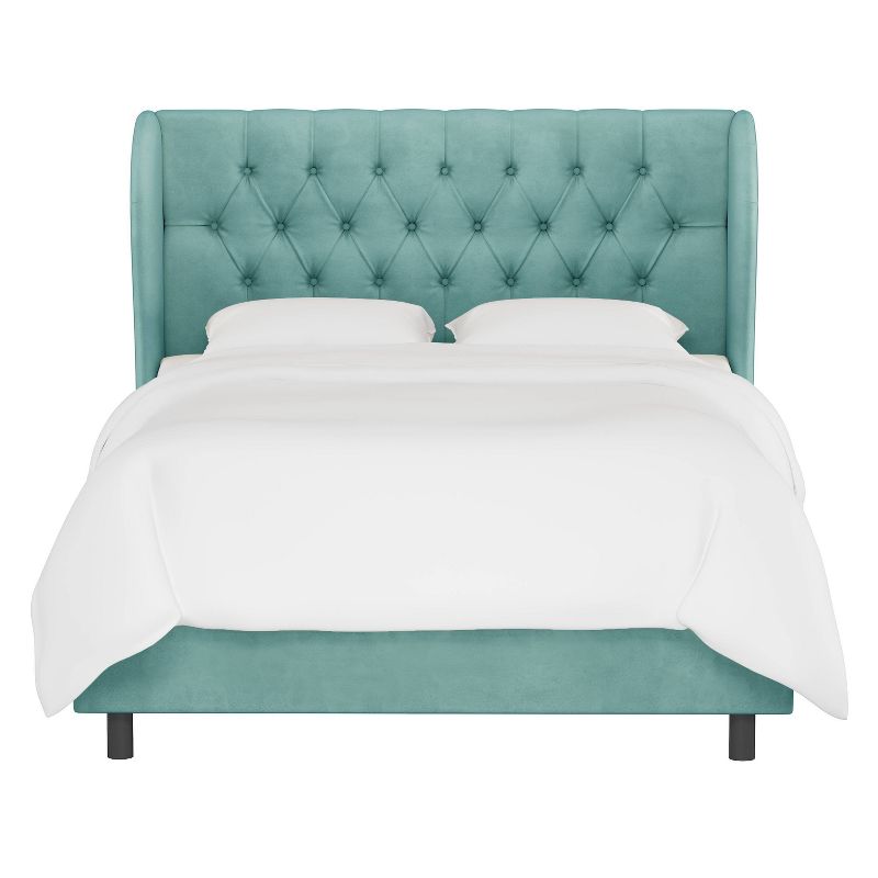 Skyline Furniture Tufted Velvet Upholstered Wingback Bed, 1 of 11