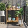 2pc Iron Indoor Outdoor Planter Pot with Stand White/Brass - Threshold - 2 of 4