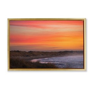Stupell Industries Orange Sunset over Shoreline Floating Frame Canvas Art - 1 of 4