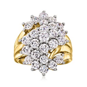 Ross-Simons 3.50 ct. t.w. CZ Swirl Ring in 18kt Gold Over Sterling - 1 of 4