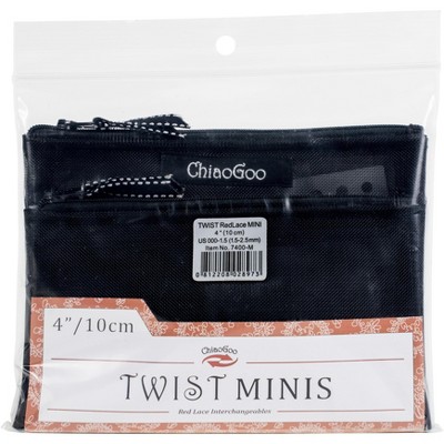 ChiaoGoo TWIST Red Lace Intchg Knitting Needle 4" Tip Set-Mini