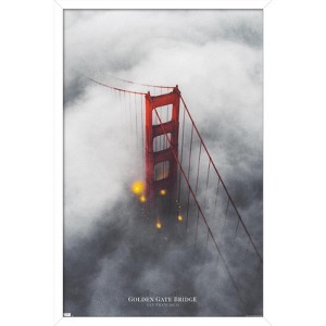 Trends International San Francisco - Foggy Bridge Framed Wall Poster Prints - 1 of 4
