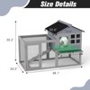 AZL1 Life Concept Pet Crates and Houses 2-Tier Wood Rabbit Hutch, Animal House with Removable Tray, Ramp, Openable Roof, Grey, 48.11"*24.21"*35.23" - 3 of 4