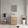 FAMYYT 24 in. Single Sink Freestanding Oak Bath Vanity with White Resin Top (Assembled), Soft Close Drawers - 4 of 4