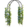 Acekool 8FT Garden Arch Arbor, Sturdy Black Steel Wedding Arch with Ground Stakes, Decorative Metal Trellis for Climbing Roses, Vines, Flowers - 2 of 4