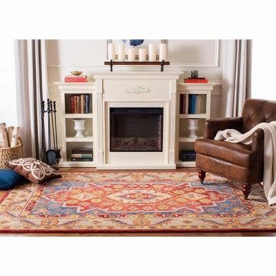 Antiquity AT503 Hand Tufted Area Rug - Red/Blue - 5'x8' - Safavieh.