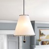 Modern Black and White Fabric Pendant Light Cone Shade Hanging Fixture for Bedroom Hallway - 4 of 4