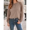 Womens Lace Long Sleeve Fall Shirts Casual Tops Crew Neck Business Fashion Outfits Clothes Knitted Blouses - 2 of 4