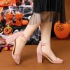 Allegra K Women's Back to College Open Toe Ankle Strap Chunky Heel Sandals - 2 of 4
