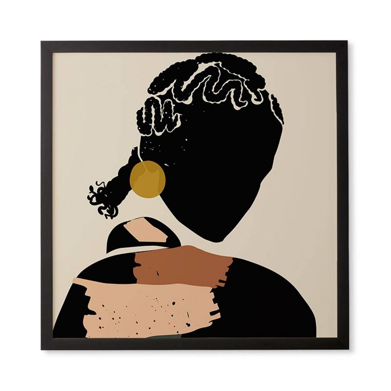 Domonique Brown Black Hair No. 12 Framed Wall Art Black - Deny Designs, 5 of 7