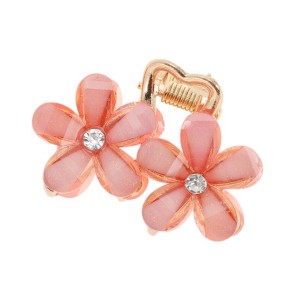 Unique Bargains Fashion Double Flower Hair Clips Hairdo Clip 1 Pc - 1 of 4