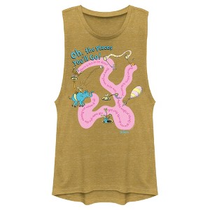 Junior's Dr. Seuss Oh the Places You'll Go Quotes Festival Muscle Tee - 1 of 4