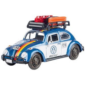 1966 Volkswagen Beetle Off Road #1718 Blue Met and White w/German Flag Stripes and  Accessories 1/24 Diecast Model by Motormax - 1 of 1