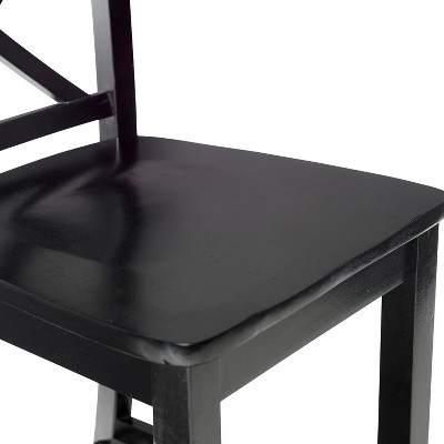 30" Black Mahogany X-Back Barstool