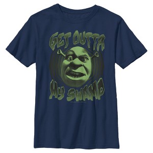 Boy's Shrek Get Outta My Swamp Shrek Face T-Shirt - 1 of 4
