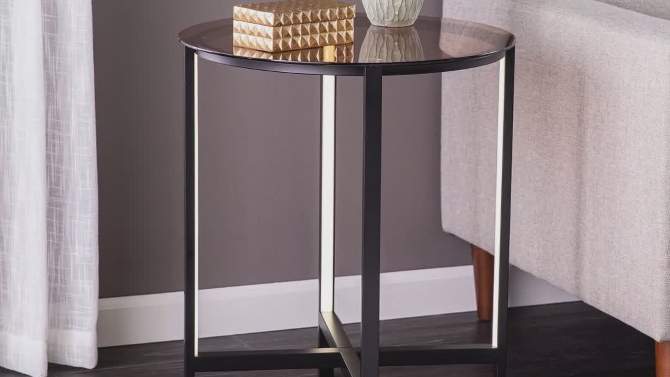 Torlington Round End Table with Led Lighting Matte Black - Aiden Lane, 2 of 12, play video