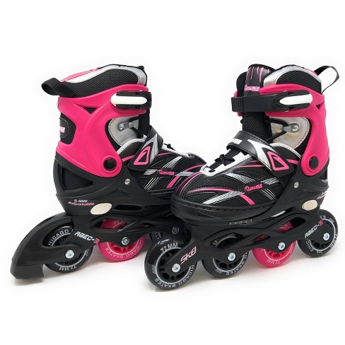 Chicago Skates Adjustable Kids' Inline Skates - Black/Pink (1-4)