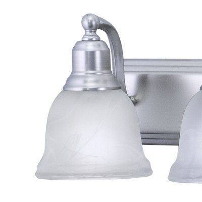 Brushed Nickel 6-Light Vanity with Alabaster Glass Shades