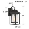 John Timberland Cecile Modern Outdoor Wall Light Fixture Painted Bronze 15" Seeded Clear Glass for Post Exterior Barn Deck House Porch Yard Patio Home - 4 of 4