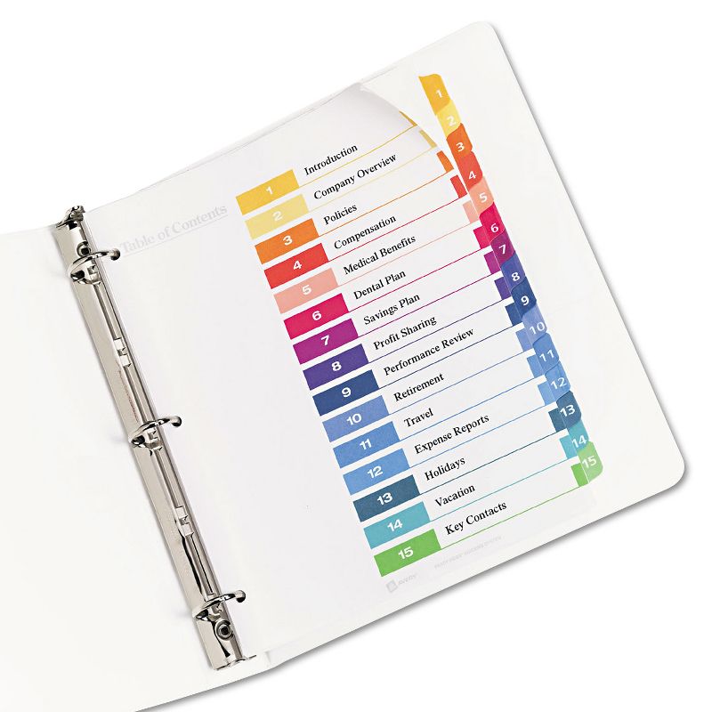 Avery Ready Index Customizable Table of Contents Multicolor Dividers 15-Tab Letter 11143, 3 of 9