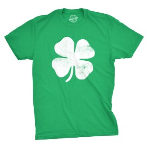 Mens Four Leaf Clover T Shirt Funny Saint Patricks Day Shamrock Lucky Green Tee - Crazy Dog Men's T Shirt - 1 of 4